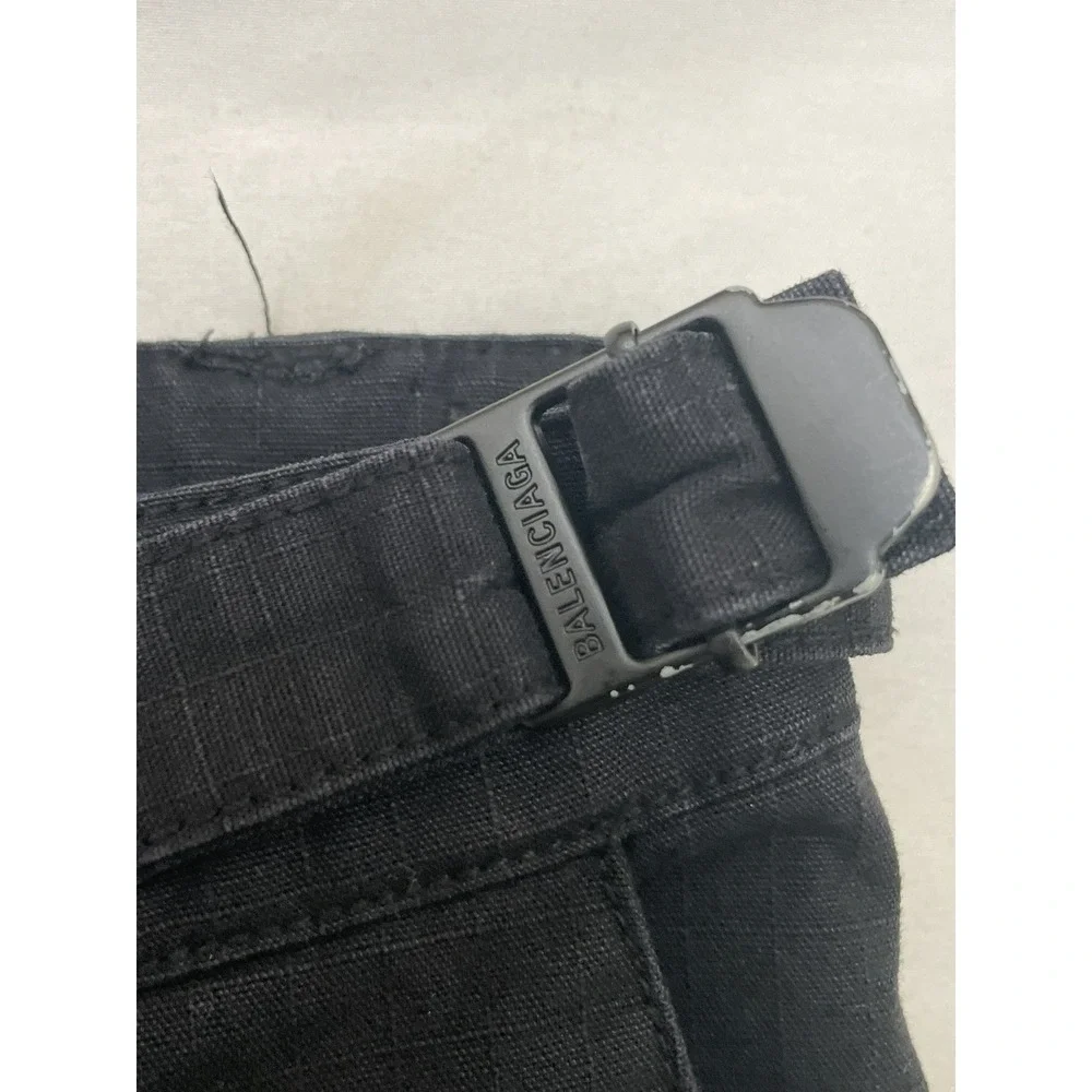 Balenciaga Flared Cargo Pants Unisex Large Black 34x34 Ripstop Convertible